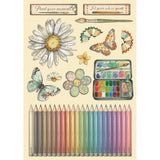 Stamperia, Colored Wooden Shapes A5, Daisy Art (KLSP195)