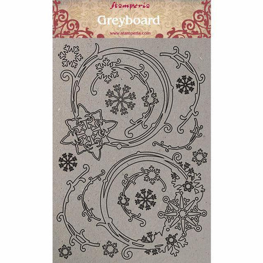 Stamperia Greyboard Cut-Outs A4 1mm Thick Snowflakes & Garlands, Winter Tales