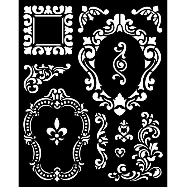 Stamperia Stencil 7.87"X9.84", Alice Through the Looking Glass - Frames
