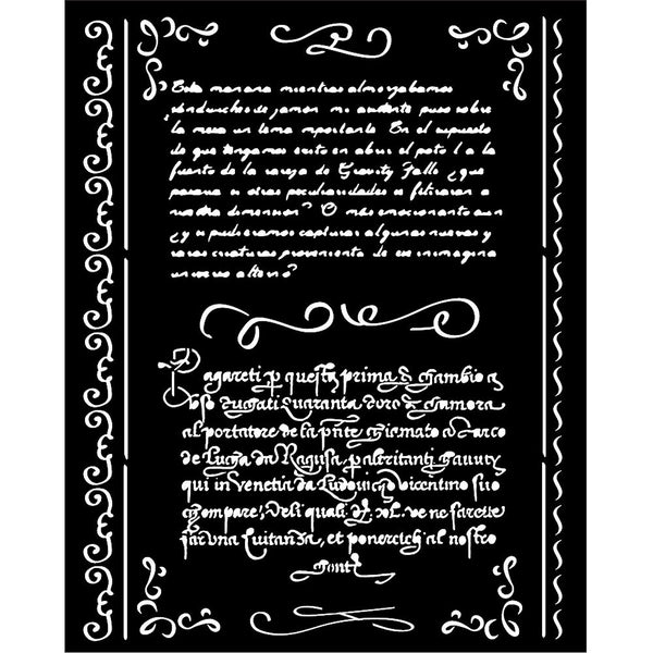 Stamperia Stencil 7.87"X9.84", Vintage Library - Letters