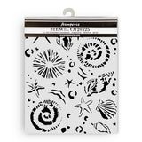 Stamperia, Thick Stencil 7.87"X9.84", Silent Sea, Starfish (KSTD178)