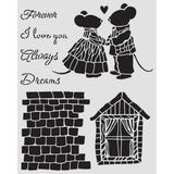Stamperia, Stencil 7.87"X9.84", Family, House and Mice (KSTD196)