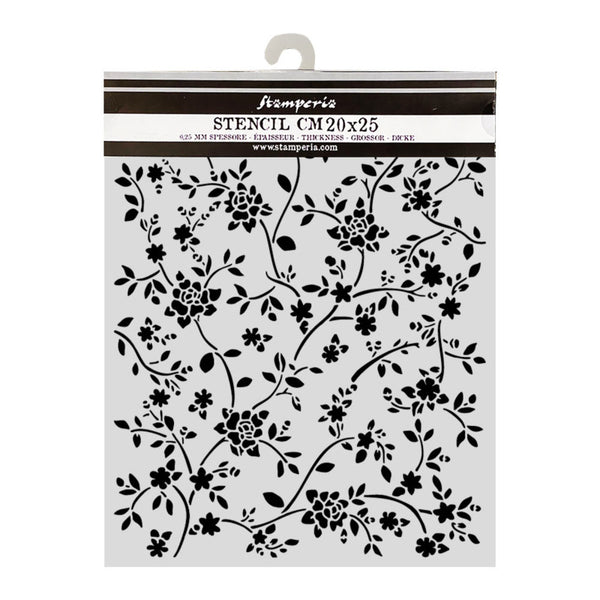 Stamperia Stencil 7.87"X9.84", All Around, Ramage (KSTD207)