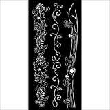 Stamperia, Stencil 4.72"X9.84", Hidden Grove, 3 Borders (KSTDL114)