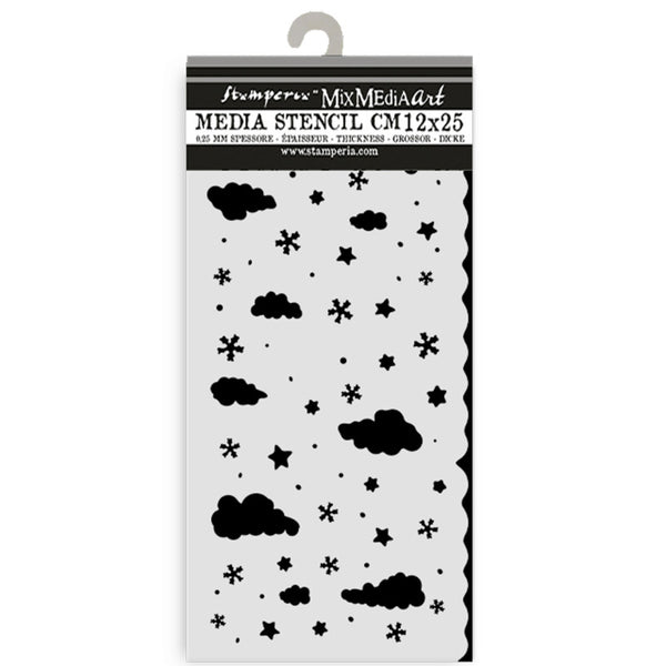 Stamperia, Stencil 4.72"X9.84", Candy Christmas, Clouds (KSTDL124)