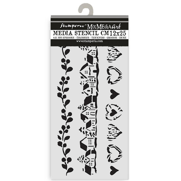 Stamperia, Stencil 4.72"X9.84", The Owl's House, 3 Stripes (KSTDL128)