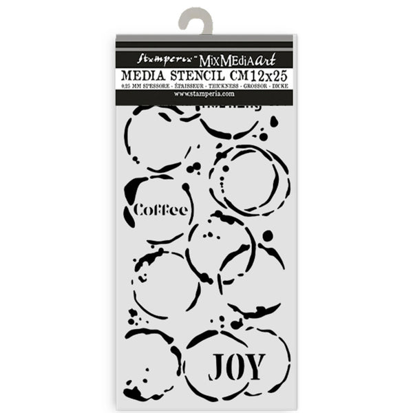 Stamperia, Stencil 4.72"X9.84", Furry Friends, Coffee Prints (KSTDL133)