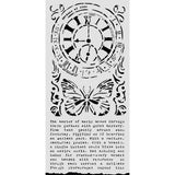 Stamperia Stencil 4.72"X9.84", Gardens of Time, Clock and Butterlfy (KSTDL158)