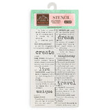 Stamperia Stencil 4.92"X9.84", Create Happiness Secret Diary, Dictionary