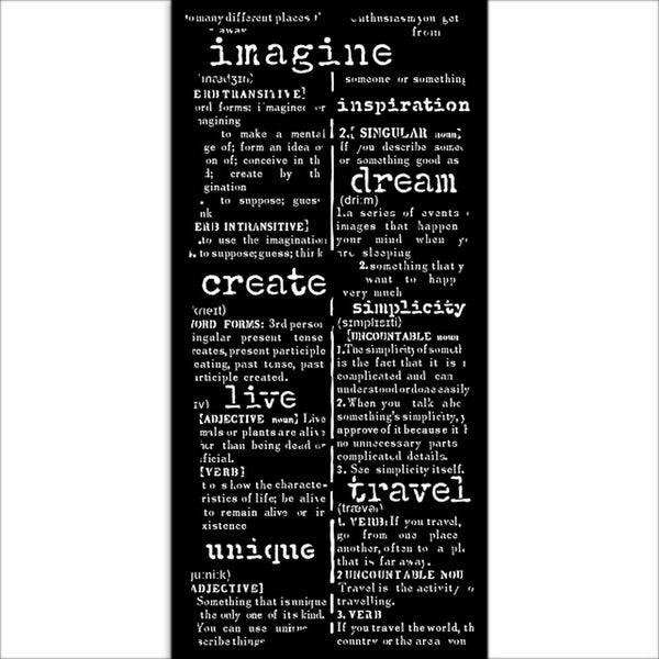Stamperia Stencil 4.92"X9.84", Create Happiness Secret Diary, Dictionary