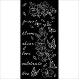 Stamperia Stencil 4.92"X9.84", Create Happiness Secret Diary, Flowers & Butterfly