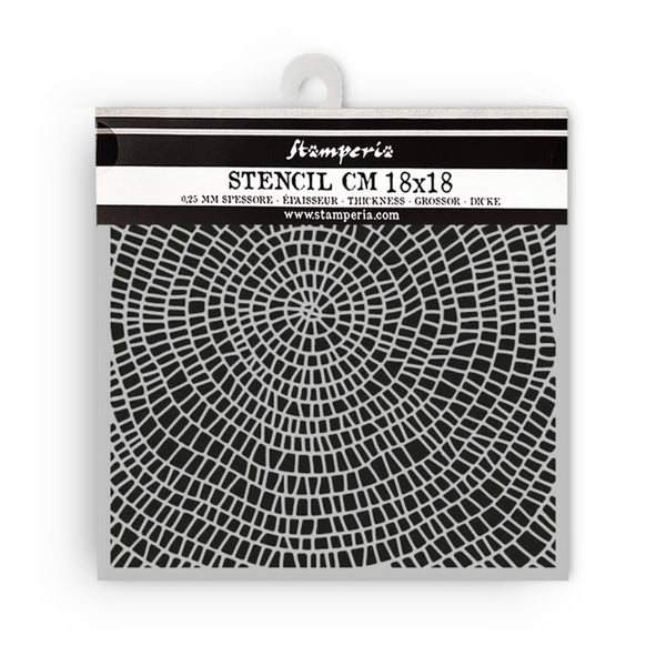 Stamperia, Thick Stencil 7.08"X7.08", Whispering Woods, Bark Pattern (KSTDQ128)