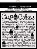 Stamperia Stencil, 7"x7", Sweety, Cupcake