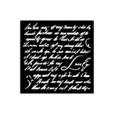 Stamperia, Stencil 4.72"X 4.72", Masqerade, Handwriting (KSTDS10)