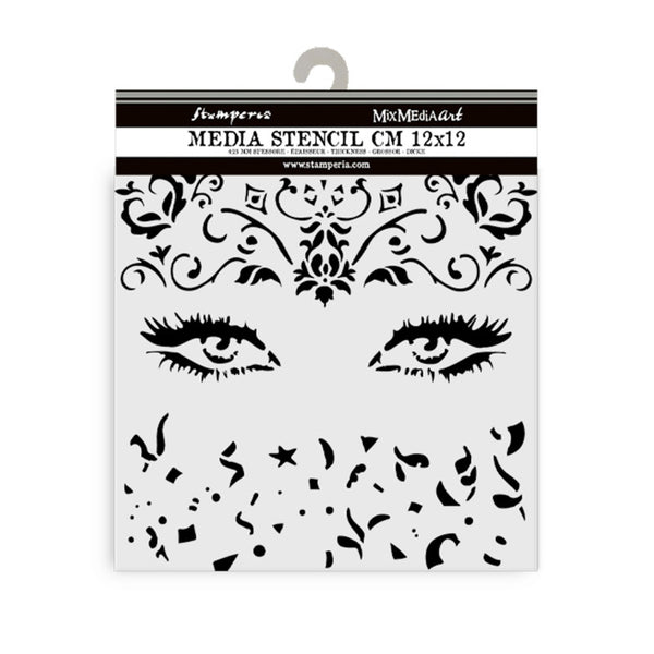 Stamperia, Stencil 4.72"X 4.72", Masqerade, Eyes (KSTDS12)