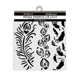 Stamperia, Stencil 4.72"X 4.72", Masqerade, Feathers (KSTDS13)