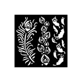 Stamperia, Stencil 4.72"X 4.72", Masqerade, Feathers (KSTDS13)