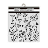 Stamperia, Thick Stencil 4.72"X 4.72", Poppies & Butterfly (KSTDS16)