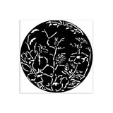 Stamperia, Thick Stencil 4.72"X 4.72", Round Frame With Flowers (KSTDS25)