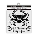 Stamperia, Thick Stencil 4.72"X 4.72", Silent Sea, Crab (KSTDS37)