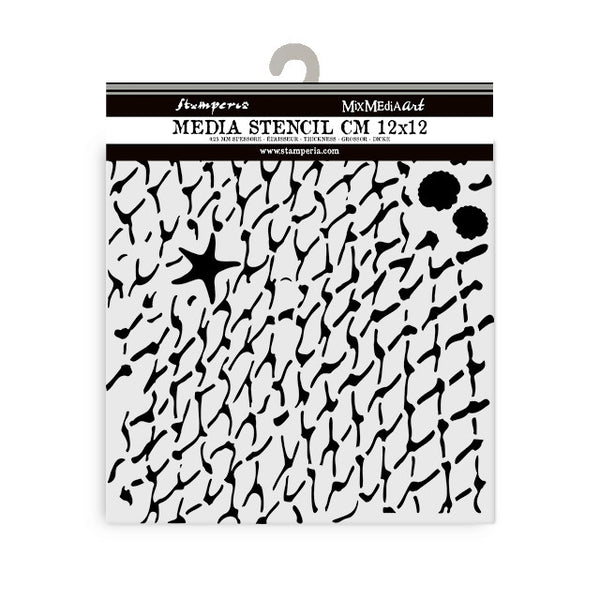 Stamperia, Thick Stencil 4.72"X 4.72", Silent Sea, Net (KSTDS39)