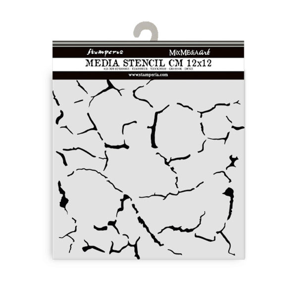 Stamperia, Thick Stencil 4.72"X 4.72", Silent Sea, Crackle Pattern (KSTDS47)