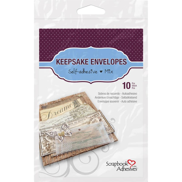 3L Scrapbook Adhesives, Keepsake Envelopes 10/Pkg, Assorted Sizes