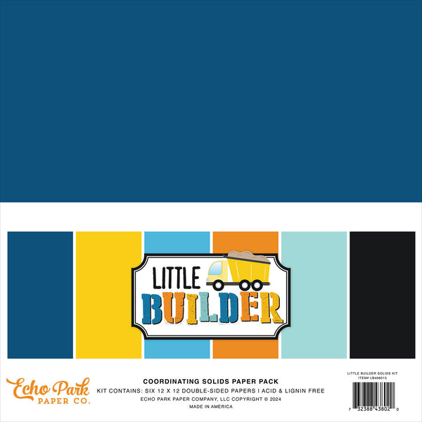 Echo Park Solids Kit 12"X12", Little Builder (LB408015)