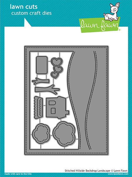 Lawn Fawn, Lawn Cuts Custom Craft Die, Stitched Hillside Backdrop: Landscape (LF1502)
