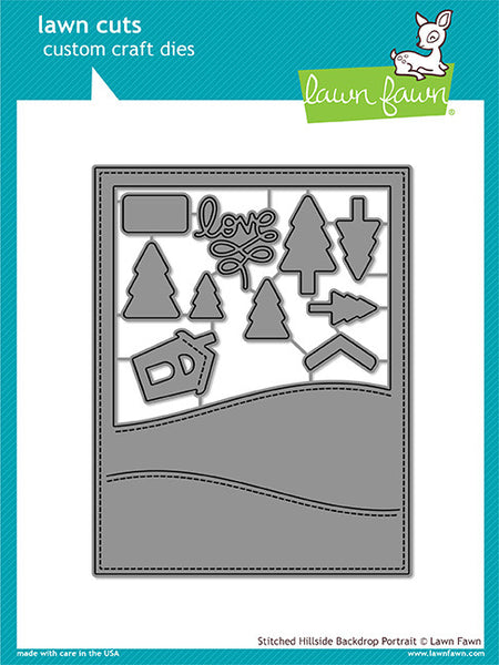 Lawn Fawn, Lawn Cuts Custom Craft Die, Stitched Hillside Backdrop: Portrait (LF1503)