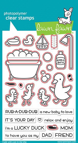 Lawn Fawn Clear Stamps & Dies Combo, Rub-A-Dub-Dub (LF1583 & LF1584)