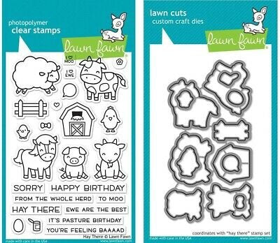 Lawn Fawn Clear Stamps & Dies Combo, Hay there (LF1595 & LF1596)