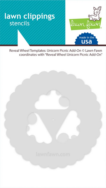 Lawn Fawn, Lawn Clippings Stencils, Reveal Wheel: Unicorn Picnic Add-On