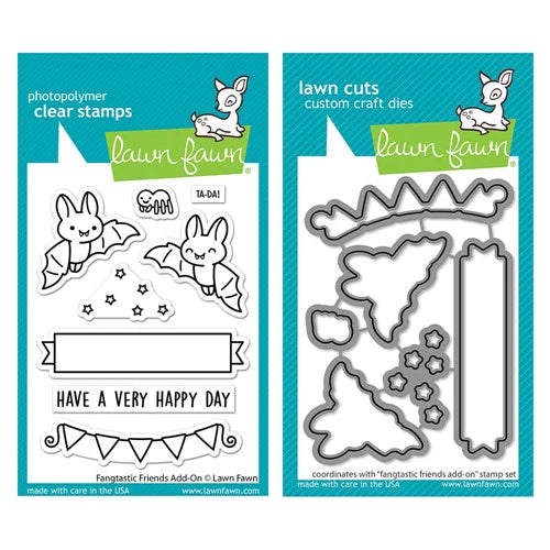 Lawn Fawn, Stamps & Dies Combo Set, Fangtastic Friends Add-On (LF2939 & LF2940)