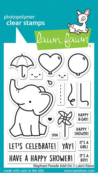 Lawn Fawn Clear Stamps, Elephant Parade (LF3067)