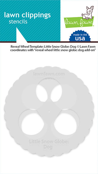 Lawn Fawn, Lawn Clippings Stencils, Reveal Wheel Template, Little Snow Globe: Dog (LF3273)