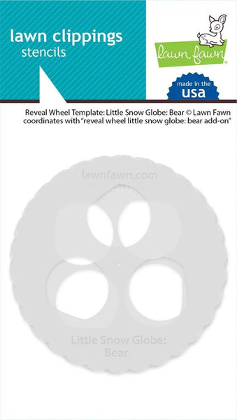Lawn Fawn, Lawn Clippings Stencils, Reveal Wheel Template, Little Snow Globe: Bear (LF3277)