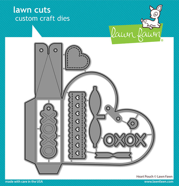 Lawn Fawn, Lawn Cuts Custom Craft Die, Heart Pouch (LF3318)