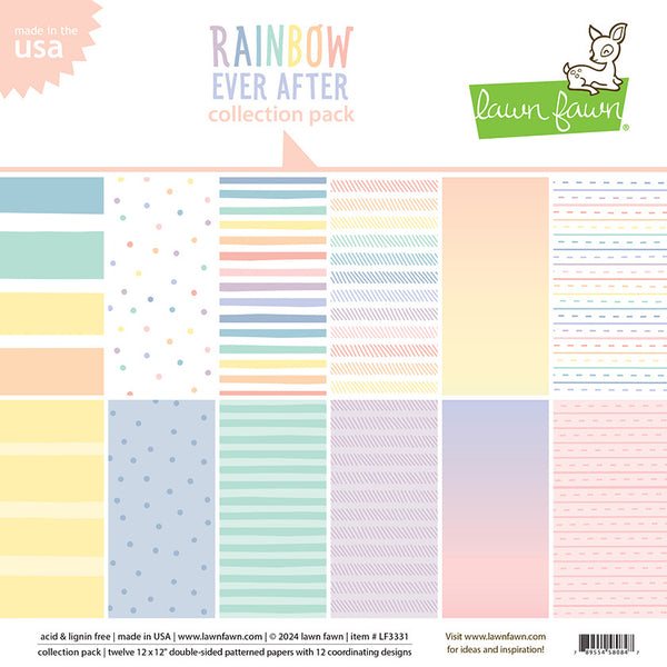 Lawn Fawn Double-Sided Collection Pack 12"X12" 12/Pkg, Rainbow Ever After