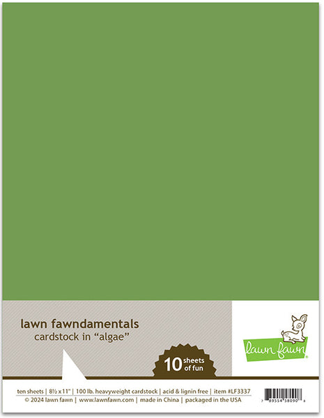 Lawn Fawn, 8.5X11 Cardstock, Algae, 100 lbs, Heavyweight (Sold Individually)