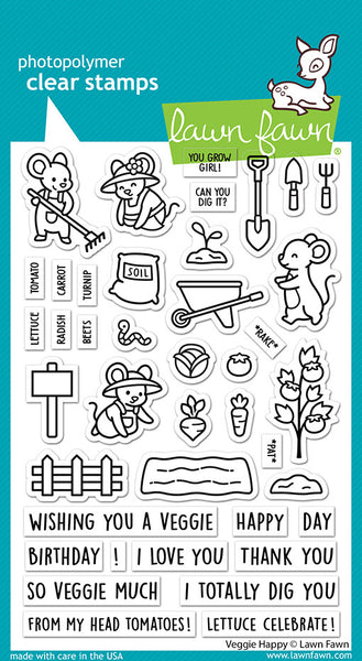 Lawn Fawn Clear Stamps 4"X6", Veggie Happy (LF3340)