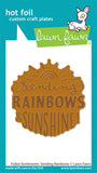 Lawn Fawn, Hot Foil Plate, Foiled Sentiments: Sending Rainbows (LF3387)