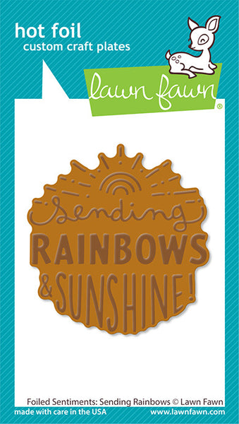 Lawn Fawn, Hot Foil Plate, Foiled Sentiments: Sending Rainbows (LF3387)