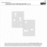 Lawn Fawn, Lawn Clippings Coloring Stencils, Valentine Mice (LF3610)