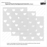 Lawn Fawn, Lawn Clippings Coloring Stencils, Layered Hearts Background (LF3623)