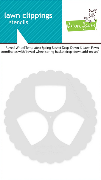 Lawn Fawn, Lawn Clippings Coloring Stencils, Reveal Wheel Spring Basket Drop-Down (LF3667)