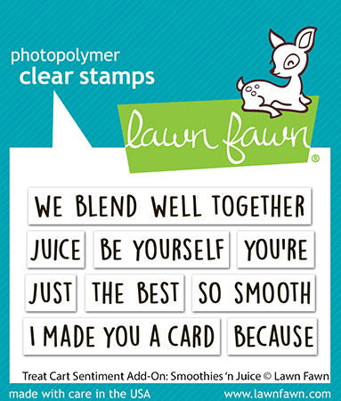 Lawn Fawn Clear Stamps 3"X2", Treat Cart Sentiment Add-On: Smoothies 'n Juice (LF3677)