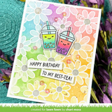 Lawn Fawn, Lawn Clippings Coloring Stencils, Layered Daisy Bloom Background (LF3693)