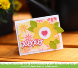 Lawn Fawn, Lawn Clippings Coloring Stencils, Layered Daisy Bloom Background (LF3693)