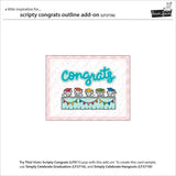 Lawn Fawn, Lawn Cuts Custom Craft Die, Scripty Congrats Outline Add-On (LF3736) - Scrapbooking Fairies